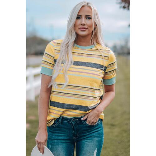 Azura Exchange Luxury Striped Crew Neck T-Shirt - XL - Main Image