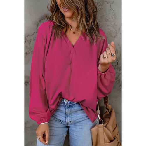 Azura Exchange Split V Neck Dolman Top - L - Main Image