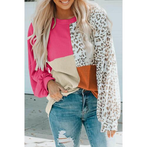 Azura Exchange Patchwork Ribbed Long Sleeve Top - S - Main Image