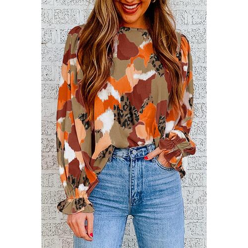 Azura Exchange Printed Long Sleeve Blouse - M - Main Image