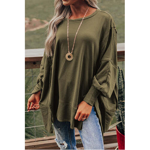 Azura Exchange Oversized Patchwork Drop Shoulder Top - S - Main Image