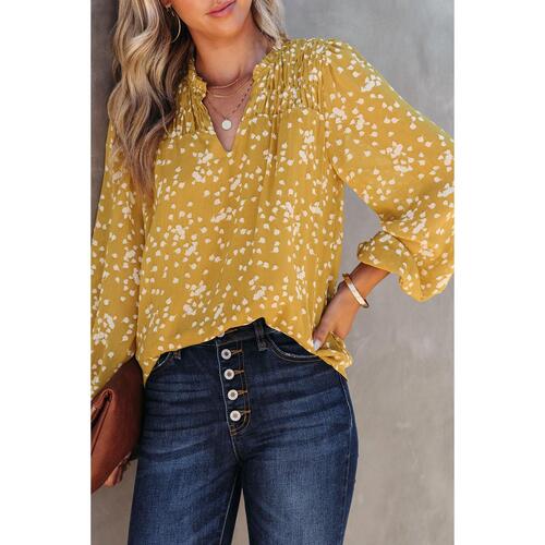 Azura Exchange Printed Crinkled Blouse - S - Main Image