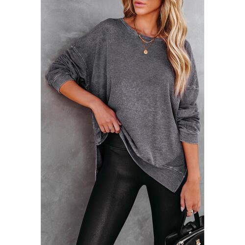 Azura Exchange Waffle Knit Side Slit Pullover Top - XL - Main Image