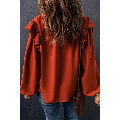 Azura Exchange Pleated V Neck Blouse - L - Main Image