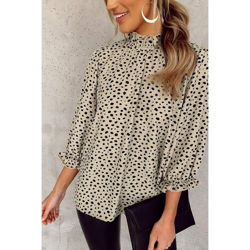 Azura Exchange Frilled Neck Cheetah Blouse - XL - Main Image