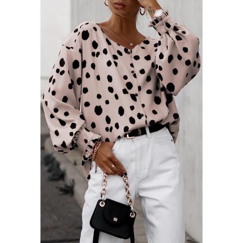 Azura Exchange Oversize Puff Sleeve Blouse with Button Frill Cuffs - S - Main Image