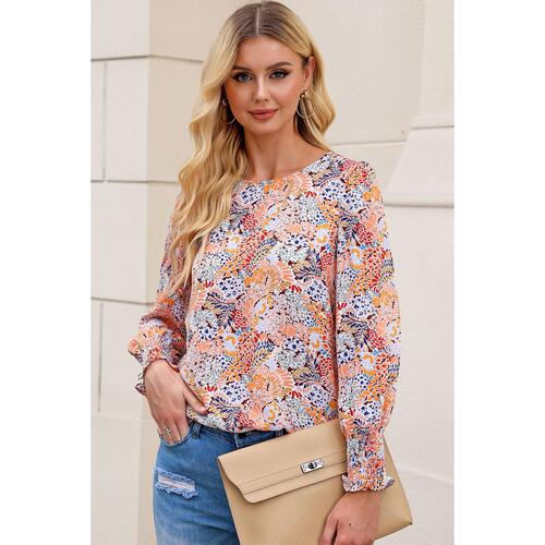 Azura Exchange Floral Puff Sleeve Blouse - S - Main Image