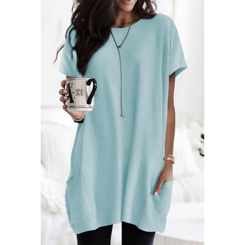 Azura Exchange Side Pockets Short Sleeve Tunic Top - L - Main Image