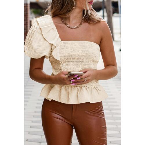 Azura Exchange One-shoulder Ruffled Smocked Top - XL - Main Image