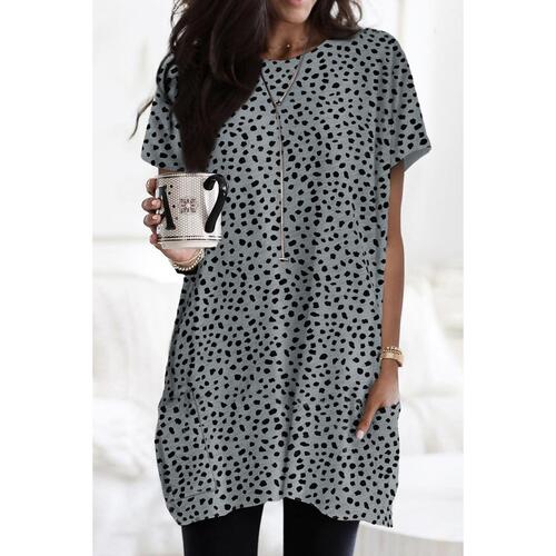 Azura Exchange Leopard Print Tunic Top with Side Pockets - S - Main Image