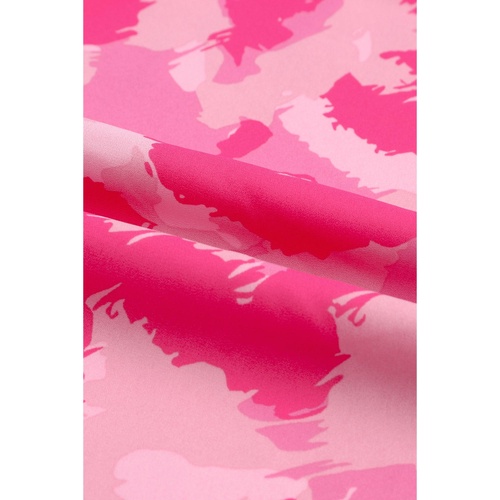 Pink Leopard Frilled Collar Printed Tank Top - L - Main Image