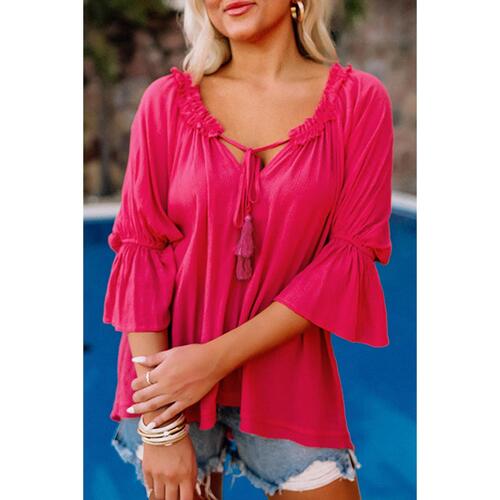 Azura Exchange Frilled Ruffled Sleeve Shift Top - S - Main Image