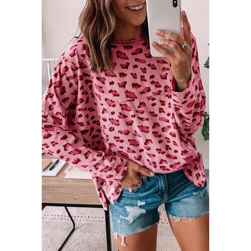 Azura Exchange Animal Print Stitching Long Sleeve Top - M - Main Image