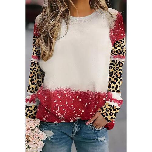 Azura Exchange Leopard Tie-Dye Long Sleeve Top - L - Main Image