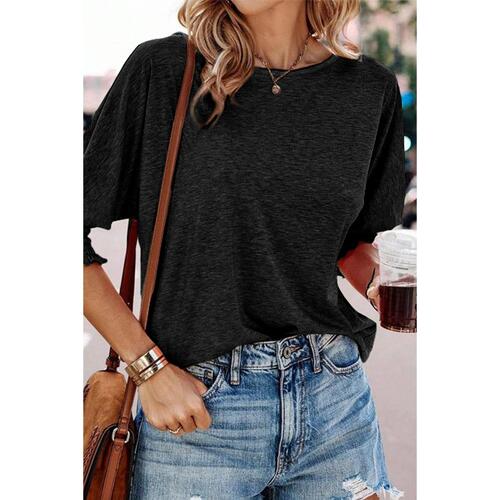 Azura Exchange Smocked 3/4 Sleeve Casual Loose Top - S - Main Image