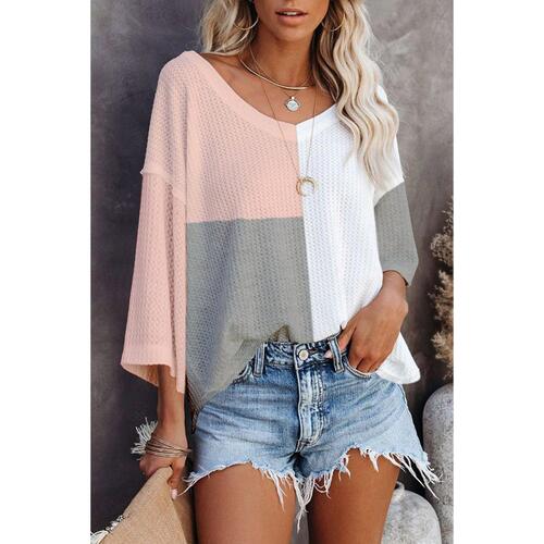 Azura Exchange Colorblock Long Sleeve Oversized Top - S - Main Image