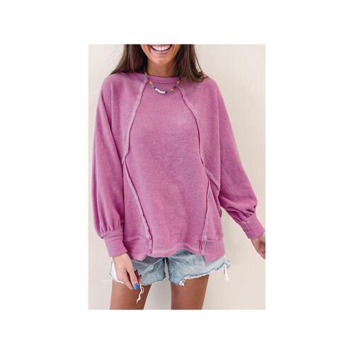 Azura Exchange Exposed Seam Terry Pullover - L - Main Image