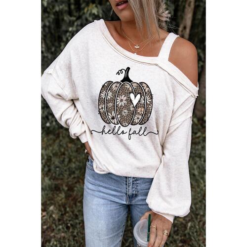 Azura Exchange Leopard Floral Asymmetric Cold Shoulder Top - XL - Main Image