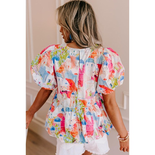 Sky Blue Parisian Avenue Babydoll Top - L - Main Image