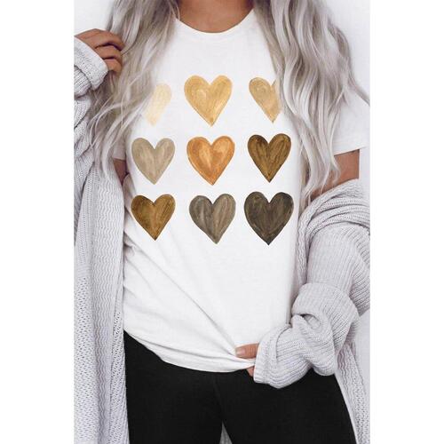 Azura Exchange Kind Heart Print T-shirt - M - Main Image