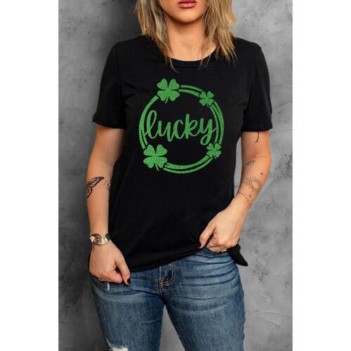 Azura Exchange Sequin Lucky Clover Print T-shirt - L - Main Image