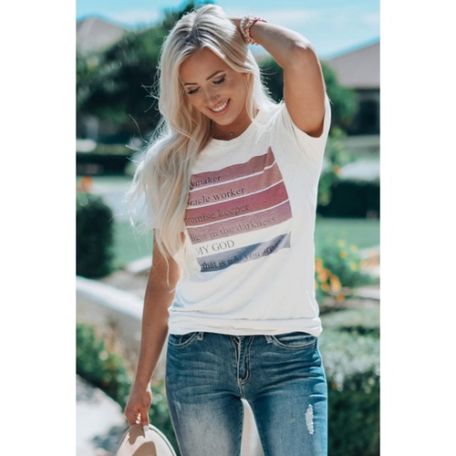 Azura Exchange White God Waymaker Miracle Worker Promise Keeper Graphic Tee - 2XL - Main Image