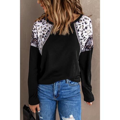 Azura Exchange Leopard Snakeskin Print Long Sleeve Top - L - Main Image
