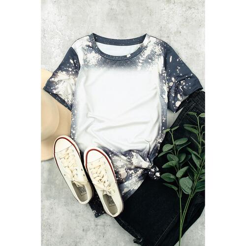 Azura Exchange Tie Dye Bleached Round Neck Short Sleeve T-shirt - L - Main Image