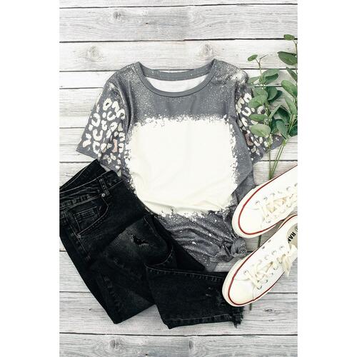 Azura Exchange Leopard Print Short Sleeve T-shirt - L - Main Image