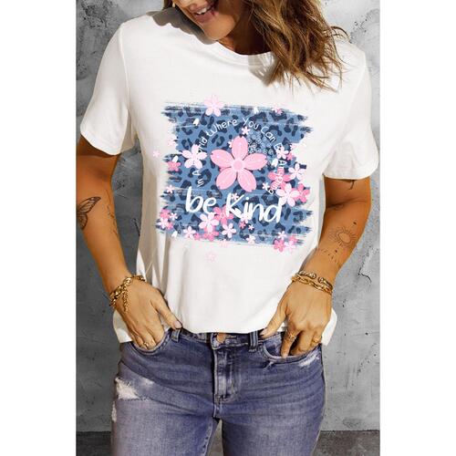Azura Exchange Cherry Blossoms Leopard Print T-Shirt - XL - Main Image