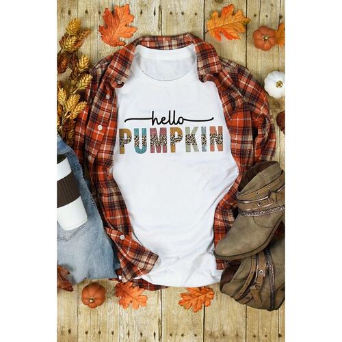 Azura Exchange Pumpkin Leopard Graphic Casual Tee - L - Main Image