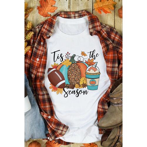 Azura Exchange Pumpkin Graphic Print Crew Neck T-Shirt - XL - Main Image