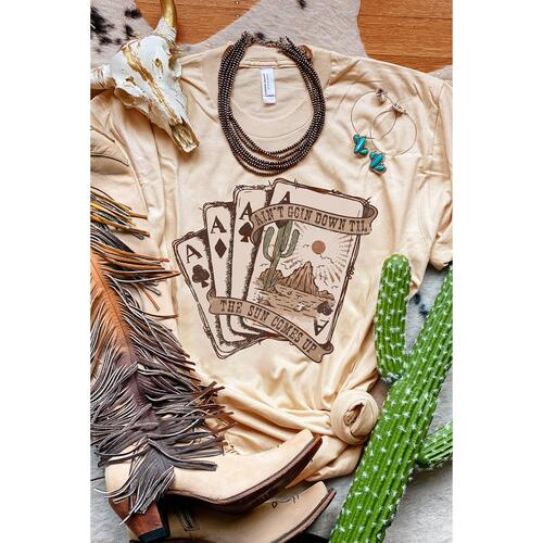 Azura Exchange Western Poker Cards Graphic Print T-Shirt - L - Main Image