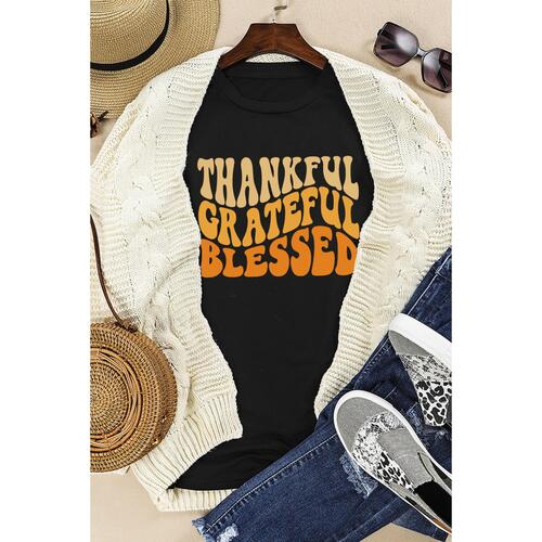 Azura Exchange Thankful Grateful Blessed Graphic Tee - 2XL - Main Image