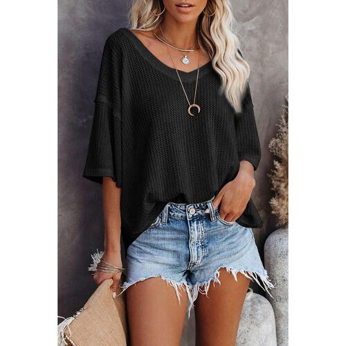 Azura Exchange Waffle Knit Loose Top - M - Main Image