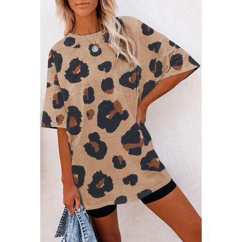 Azura Exchange Leopard Print Loose T-Shirt - L - Main Image