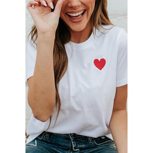 Azura Exchange Embroidered Heart Pattern T-Shirt - 2XL - Main Image