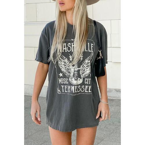 Azura Exchange Guitar Slogan Letter Graphic Print T-Shirt - XL - Main Image