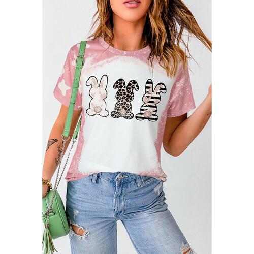 Azura Exchange Bleached Print Short Sleeve T Shirt - M - Main Image