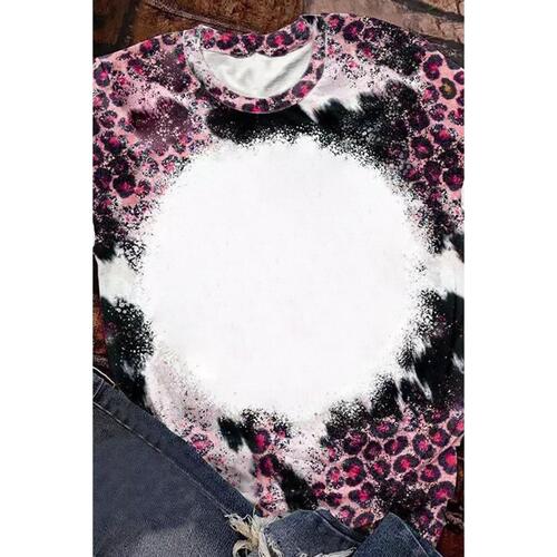 Azura Exchange Leopard Print Bleached Tee - L - Main Image