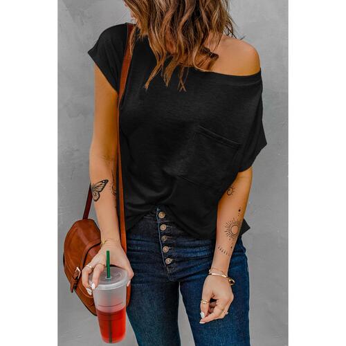 Azura Exchange Pocketed Tee with Side Slits - M - Main Image
