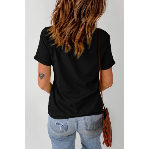 Black NASHVILLE Music City Graphic Print Short Sleeve Top - 2XL - Main Image