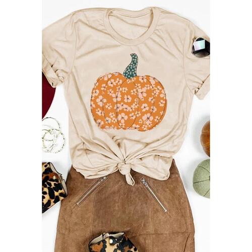 Azura Exchange Floral Pumpkin Graphic Tee - M - Main Image