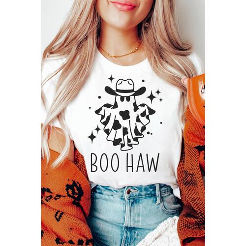 Azura Exchange BOO HAW Graphic Crew Neck Tee - S - Main Image