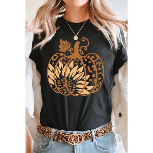 Azura Exchange Halloween Sunflower Pumpkin Graphic Tee - S - Main Image
