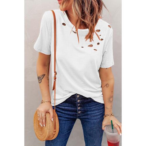 Azura Exchange Crew Neck Cotton Mixed T-shirt - M - Main Image