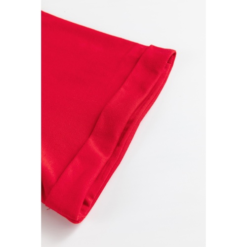 Red Christmas MERRY Graphic Cuffed Sleeve T Shirt - L - Main Image