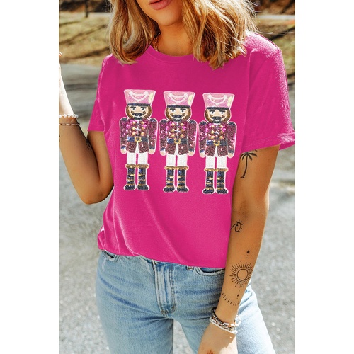 Rose Red Nutcracker Graphic Christmas Holiday T Shirt - S - Main Image