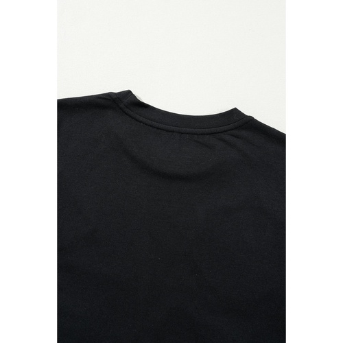 Black Sequin Christmas Essentials Graphic Crewneck T Shirt - XL - Main Image