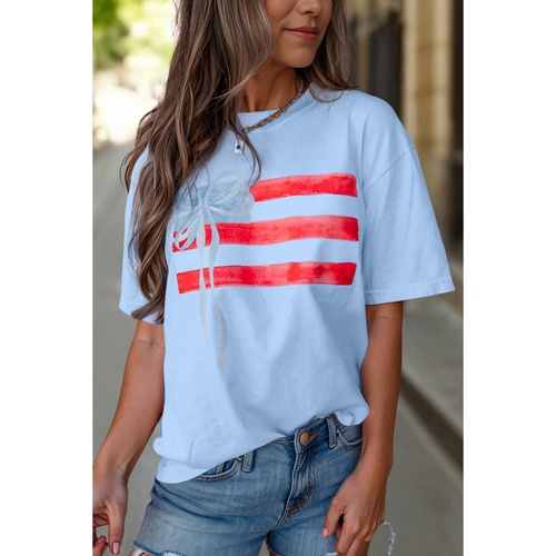 Myosotis Flag Bow Graphic Crewneck Tee - L - Main Image